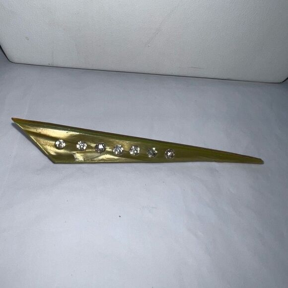 Vintage Celluloid and Rhinestone Geometric Art Deco Brooch - Picture 1 of 5